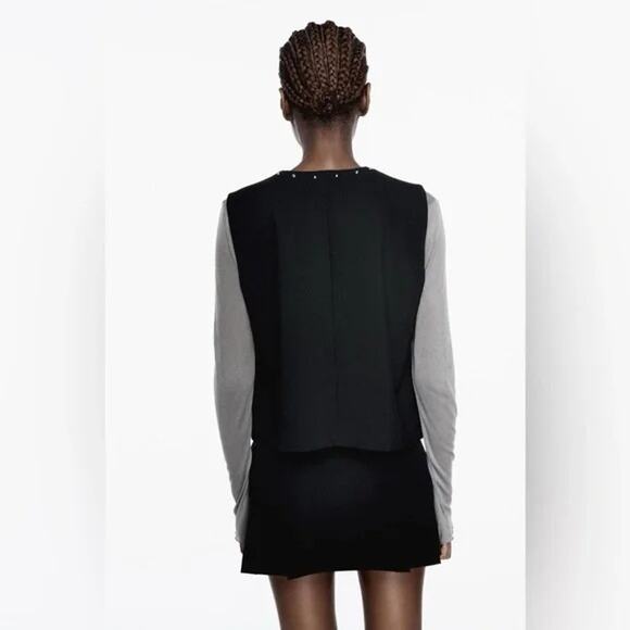 Zara | Black, Silver Studded Vest | Size XS - Picture 9 of 10